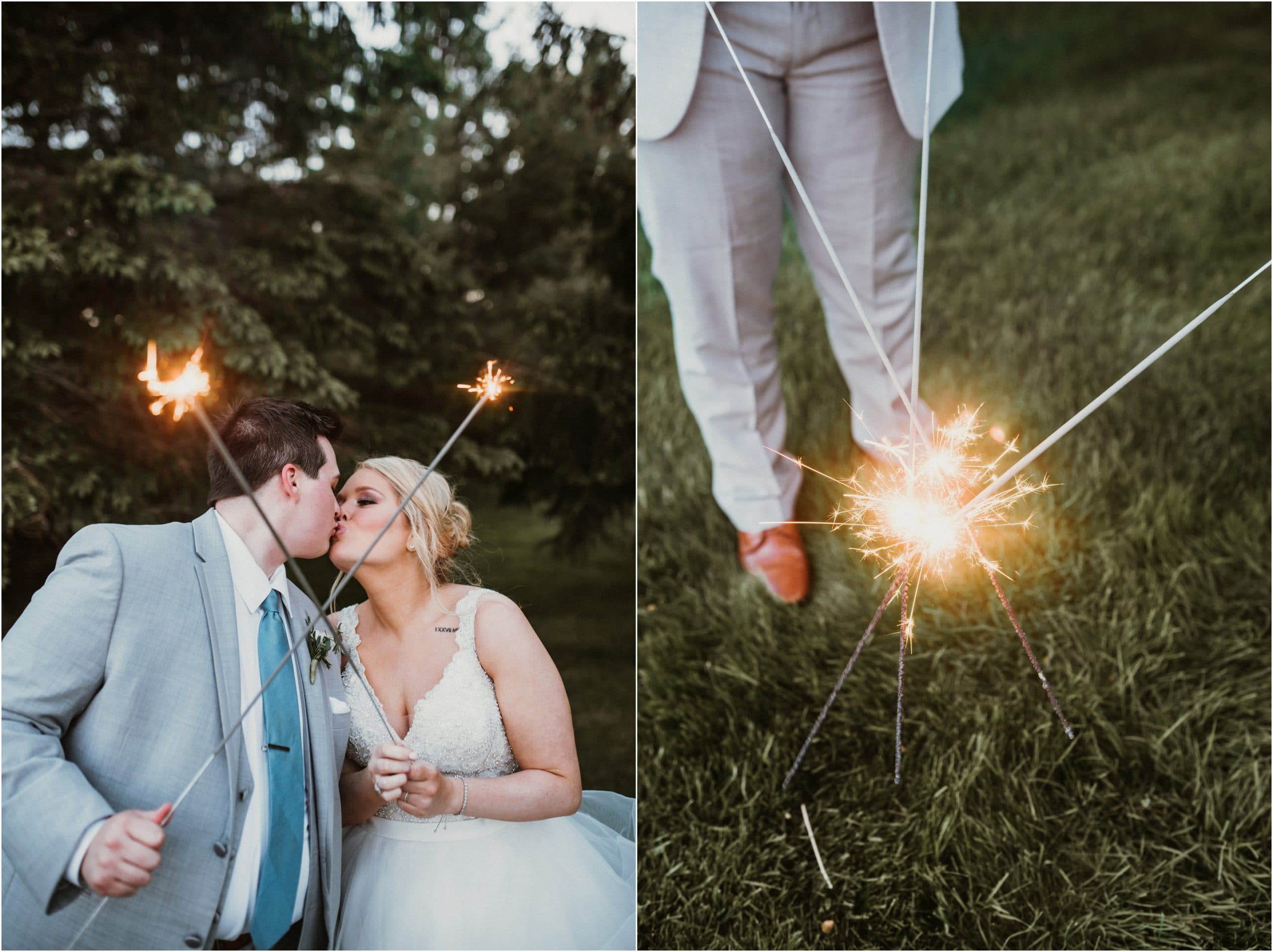 sparklers wedding photos