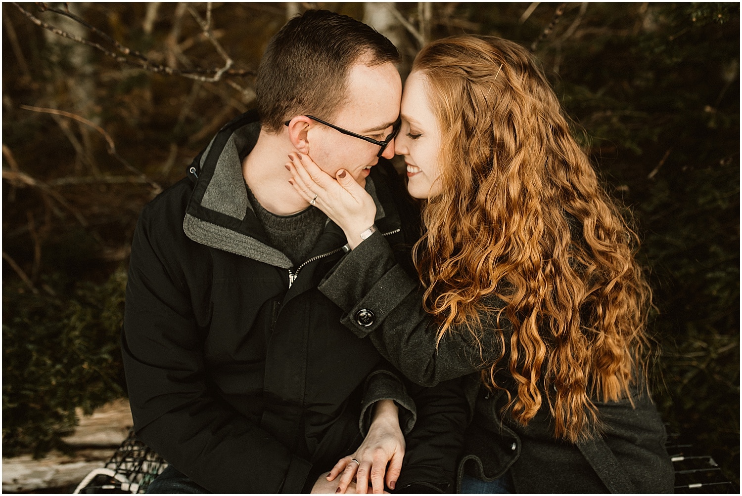 couples engagement photography in cutler maine