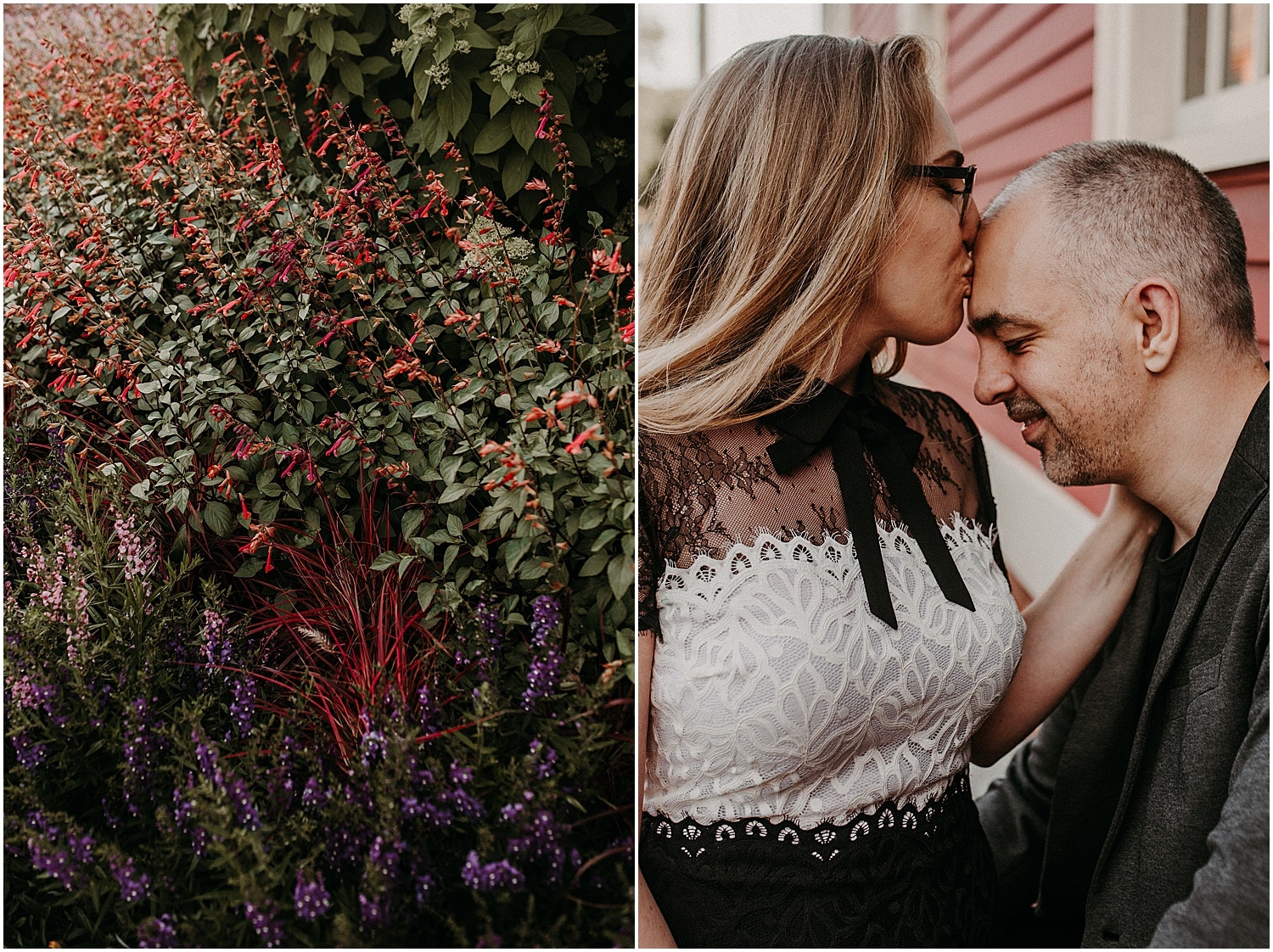 woman kissing man on the head during Portsmouth Engagement Photography
