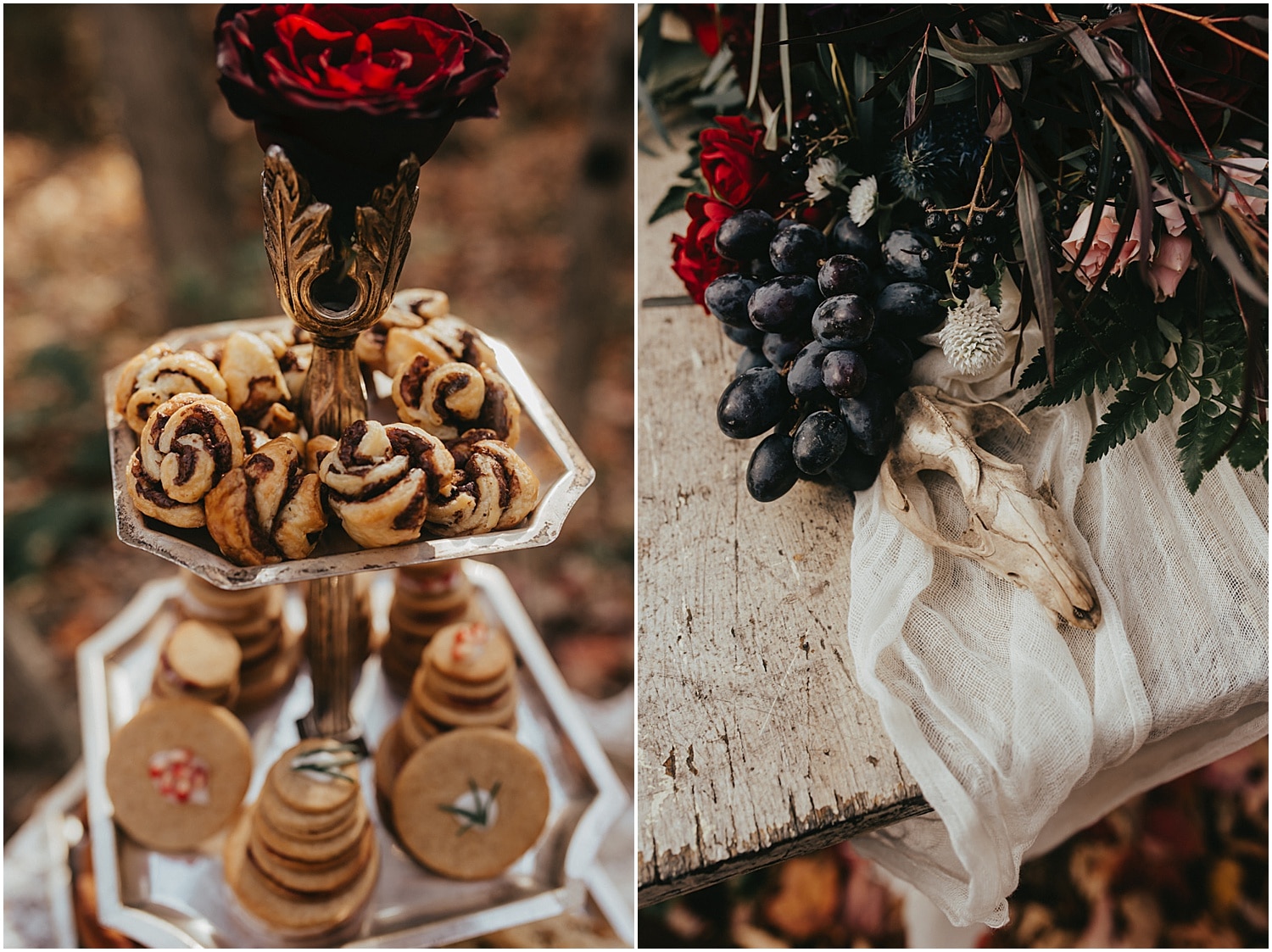 treats at a halloween wedding inspiration photoshoot