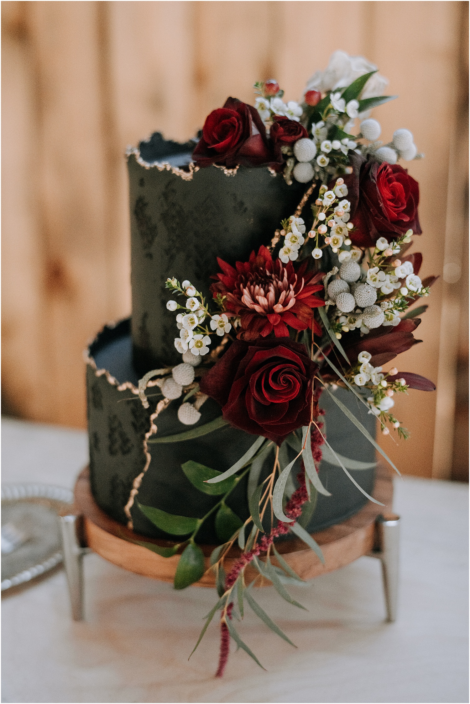 Maple Rock Farm Black Wedding Cake