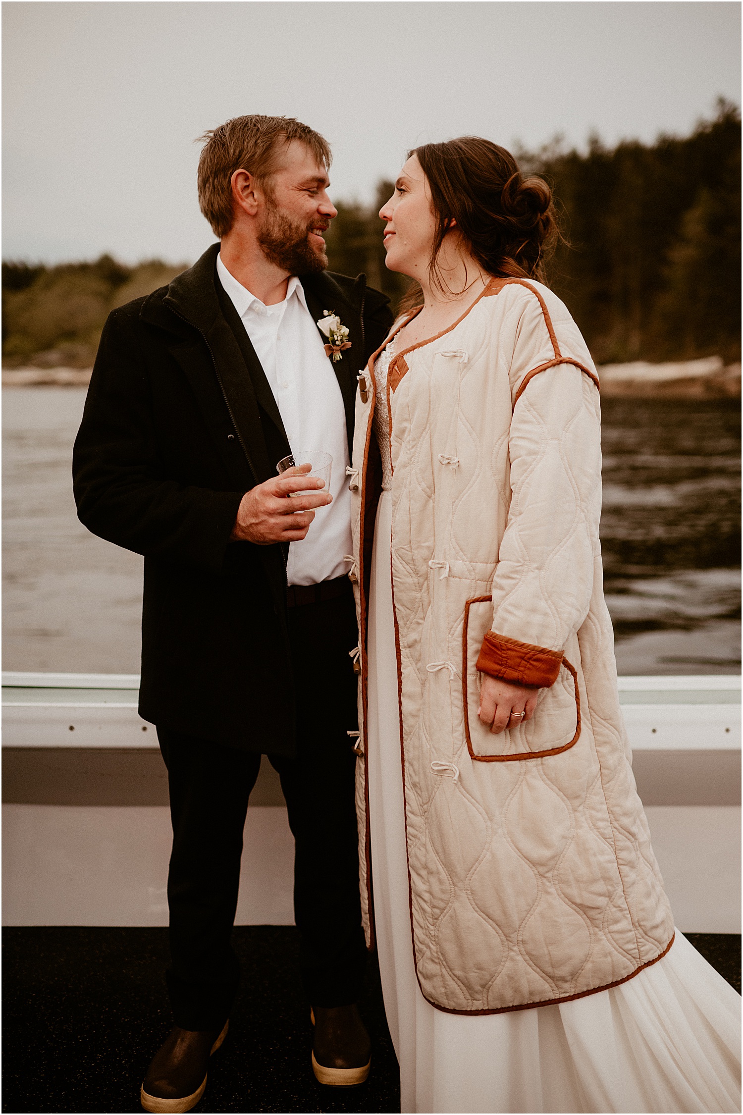 Husband and wife stare at one another for Katelyn Mallett Photography