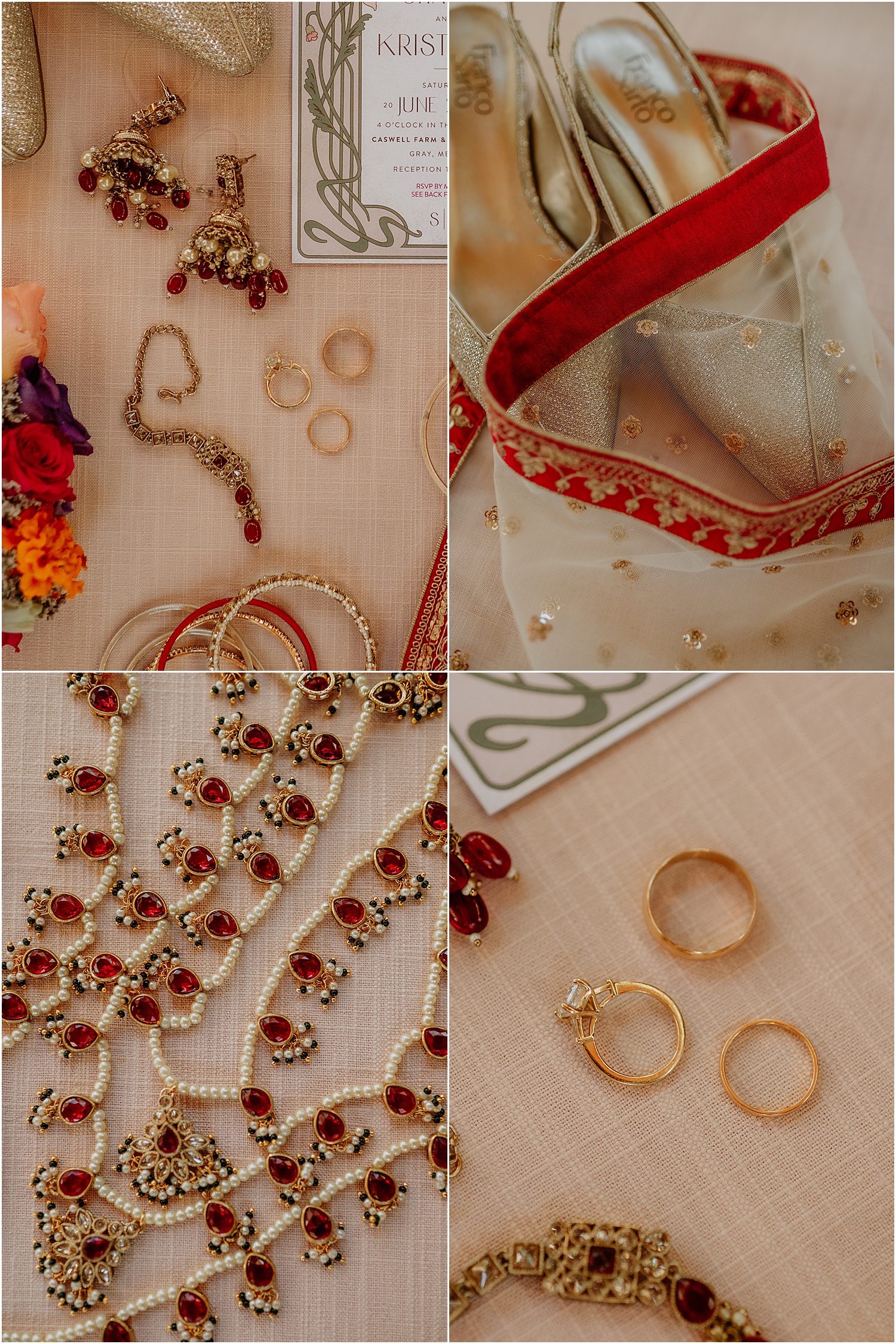 Jewelry and accessories for Maine barn wedding