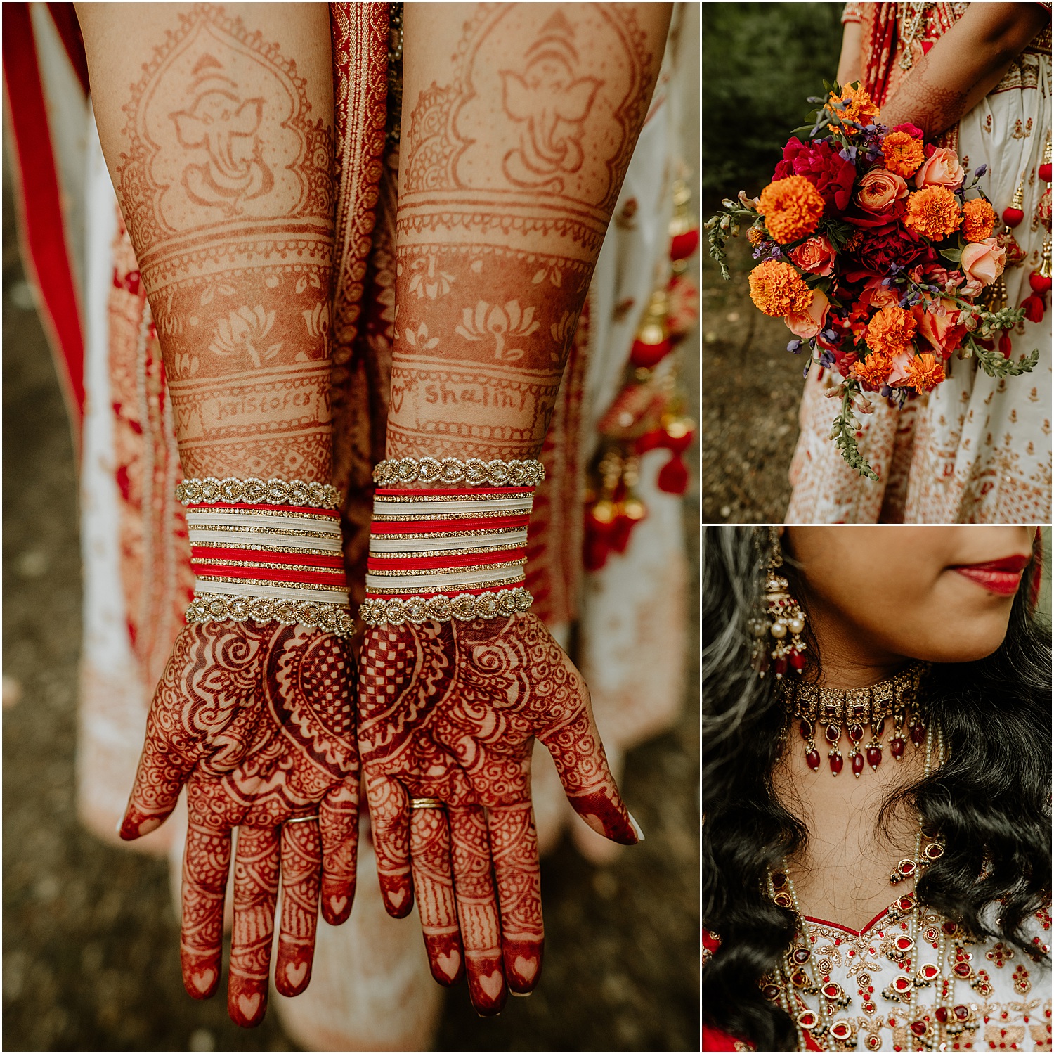 Stunning bridal tattoo and accessories for wedding at Caswell Farm